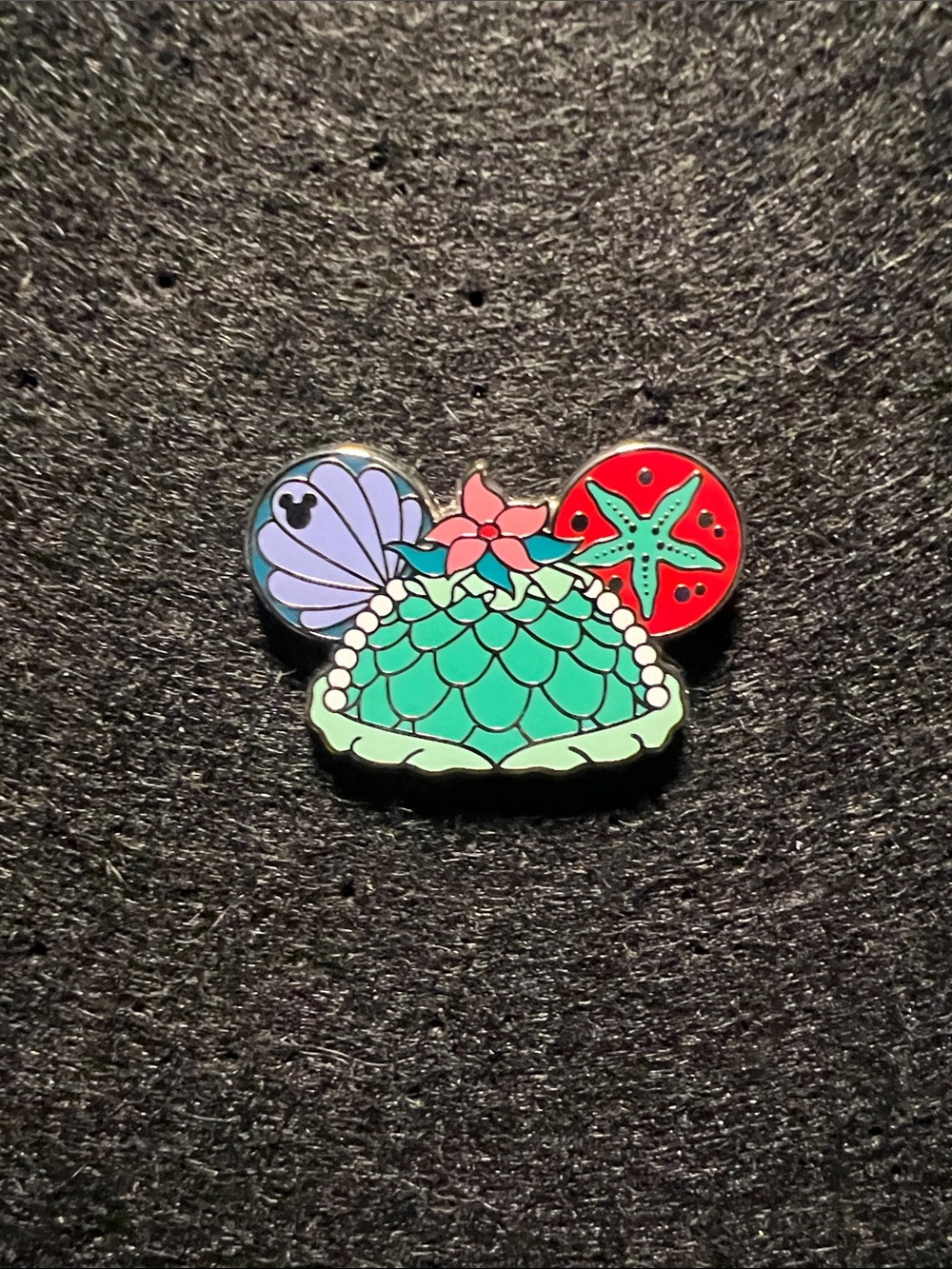 WDW hidden Mickey,  Little mermaid, ear hat Enamel Pin
